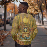 Renenutet Golden Cobra Sweatshirt with Wheat Motif in Egyptian Agricultural Theme