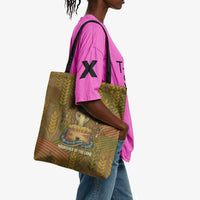 Renenutet Golden Cobra Tote Bag with Wheat Motif in Egyptian Agricultural Theme