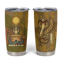 Renenutet Golden Cobra Tumbler Cup with Wheat Motif in Egyptian Agricultural Theme