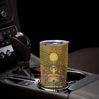 Renenutet Golden Cobra Tumbler Cup with Wheat Motif in Egyptian Agricultural Theme