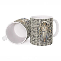 Renenutet Ceramic Mug with Bread Ring and Eye of Horus in Egyptian Nourishment