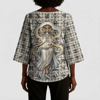 Renenutet Kimono Sleeve Blouse with Bread Ring and Eye of Horus in Egyptian Nourishment