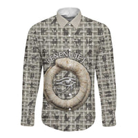 Renenutet Long Sleeve Button Shirt with Bread Ring and Eye of Horus in Egyptian Nourishment
