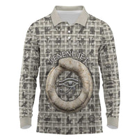 Renenutet Long Sleeve Polo Shirt with Bread Ring and Eye of Horus in Egyptian Nourishment