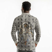 Renenutet Long Sleeve Polo Shirt with Bread Ring and Eye of Horus in Egyptian Nourishment