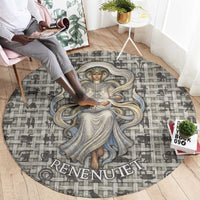 Renenutet Round Carpet with Bread Ring and Eye of Horus in Egyptian Nourishment