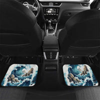 Satis Water Torrent Car Mats with Egyptian Flood Symbolism in Oceanic Blue Tones