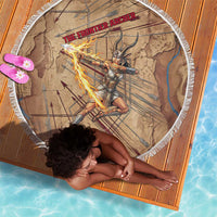 Satis Beach Blanket with Fiery Bow and Arrow in Ancient Egyptian Warrior
