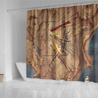 Satis Shower Curtain with Fiery Bow and Arrow in Ancient Egyptian Warrior