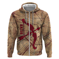 Satis Zip Hoodie with Fiery Bow and Arrow in Ancient Egyptian Warrior