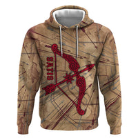 Satis Zip Hoodie with Fiery Bow and Arrow in Ancient Egyptian Warrior