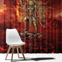 Sekhmet Window Curtain Egyptian Fiery Lioness Head and Ancient Warrior