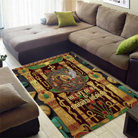 Sekhmet Area Rug with Eye of Ra and Sacred Lion Symbol in Egyptian Healer