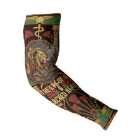 Sekhmet Arm Sleeves with Eye of Ra and Sacred Lion Symbol in Egyptian Healer