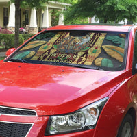 Sekhmet Auto Sun Shade with Eye of Ra and Sacred Lion Symbol in Egyptian Healer