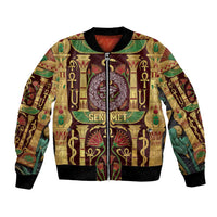Sekhmet Bomber Jacket with Eye of Ra and Sacred Lion Symbol in Egyptian Healer