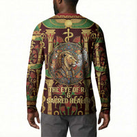Sekhmet Button Sweatshirt with Eye of Ra and Sacred Lion Symbol in Egyptian Healer