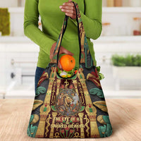 Sekhmet Grocery Bag with Eye of Ra and Sacred Lion Symbol in Egyptian Healer
