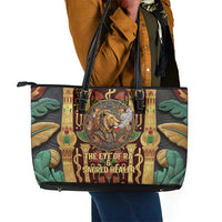 Sekhmet Leather Tote Bag with Eye of Ra and Sacred Lion Symbol in Egyptian Healer