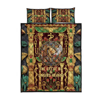 Sekhmet Quilt Bed Set with Eye of Ra and Sacred Lion Symbol in Egyptian Healer