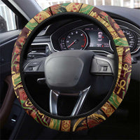 Sekhmet Steering Wheel Cover with Eye of Ra and Sacred Lion Symbol in Egyptian Healer