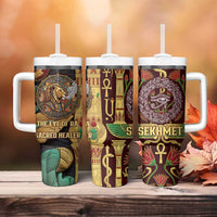 Sekhmet Tumbler With Handle with Eye of Ra and Sacred Lion Symbol in Egyptian Healer