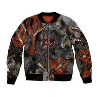Menhit Egyptian Bomber Jacket Warrior Goddess Fiery Lion Eye Arrows and Blood Battle