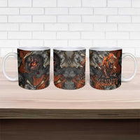 Menhit Egyptian Ceramic Mug Warrior Goddess Fiery Lion Eye Arrows and Blood Battle