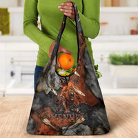 Menhit Egyptian Grocery Bag Warrior Goddess Fiery Lion Eye Arrows and Blood Battle