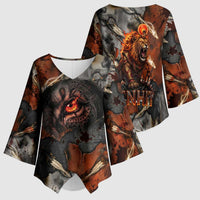 Menhit Egyptian Kimono Sleeve Blouse Warrior Goddess Fiery Lion Eye Arrows and Blood Battle