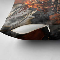 Menhit Egyptian Pillow Cover Warrior Goddess Fiery Lion Eye Arrows and Blood Battle