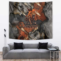 Menhit Egyptian Tapestry Warrior Goddess Fiery Lion Eye Arrows and Blood Battle