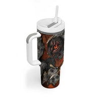 Menhit Egyptian Tumbler With Handle Warrior Goddess Fiery Lion Eye Arrows and Blood Battle