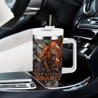 Menhit Egyptian Tumbler With Handle Warrior Goddess Fiery Lion Eye Arrows and Blood Battle
