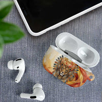 Menhit AirPods Case Lioness Warrior Goddess Uraeus Serpent Fire and Feathers Ancient Egyptian