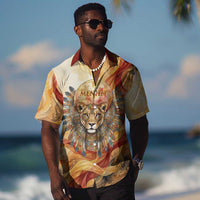 Menhit Hawaiian Shirt Lioness Warrior Goddess Uraeus Serpent Fire and Feathers Ancient Egyptian