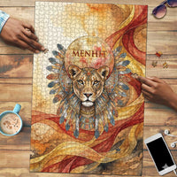 Menhit Puzzle Lioness Warrior Goddess Uraeus Serpent Fire and Feathers Ancient Egyptian