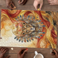 Menhit Puzzle Lioness Warrior Goddess Uraeus Serpent Fire and Feathers Ancient Egyptian