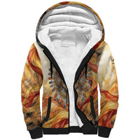 Menhit Sherpa Hoodie Lioness Warrior Goddess Uraeus Serpent Fire and Feathers Ancient Egyptian