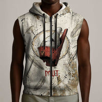 Mut Sleeveless Zip Hoodie Vulture Queen Egyptian Mother Goddess Wings Feathers