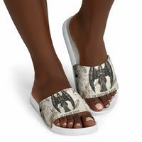 Mut Slide Sandals Vulture Queen Egyptian Mother Goddess Wings Feathers