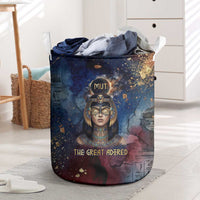 Mut Laundry Basket The Lioness of Thebes Egyptian Goddess Cosmic Crown Adorned Warrior Queen Design