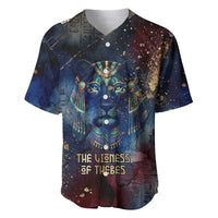 Mut Baseball Jersey The Lioness of Thebes Egyptian Goddess Cosmic Crown Adorned Warrior Queen Design