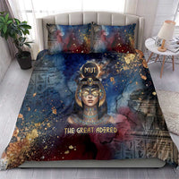 Mut Bedding Set The Lioness of Thebes Egyptian Goddess Cosmic Crown Adorned Warrior Queen Design