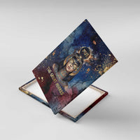 Mut Canvas Wall Art The Lioness of Thebes Egyptian Goddess Cosmic Crown Adorned Warrior Queen Design