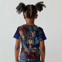 Mut Kid T shirt The Lioness of Thebes Egyptian Goddess Cosmic Crown Adorned Warrior Queen Design