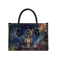 Mut Leather Bag The Lioness of Thebes Egyptian Goddess Cosmic Crown Adorned Warrior Queen Design