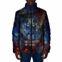 Mut Padded Jacket The Lioness of Thebes Egyptian Goddess Cosmic Crown Adorned Warrior Queen Design