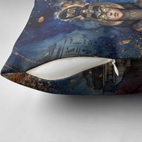 Mut Pillow Cover The Lioness of Thebes Egyptian Goddess Cosmic Crown Adorned Warrior Queen Design