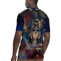 Mut Rugby Jersey The Lioness of Thebes Egyptian Goddess Cosmic Crown Adorned Warrior Queen Design